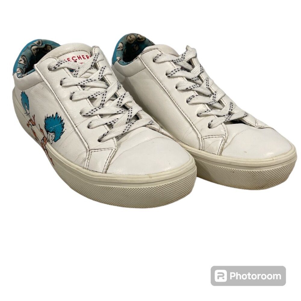 Skechers X Dr. Seuss Goldie 2.0 Two Things White Blue Red Sneaker Size 7… - Picture 7 of 9